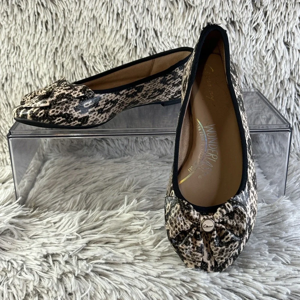 Circus Sam Edelman Wonderlast Ballet Flats Women 6 Extra Foam Animal Print Bow